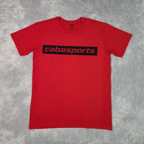 Áo cầu lông training đỏ in logo Cabasports