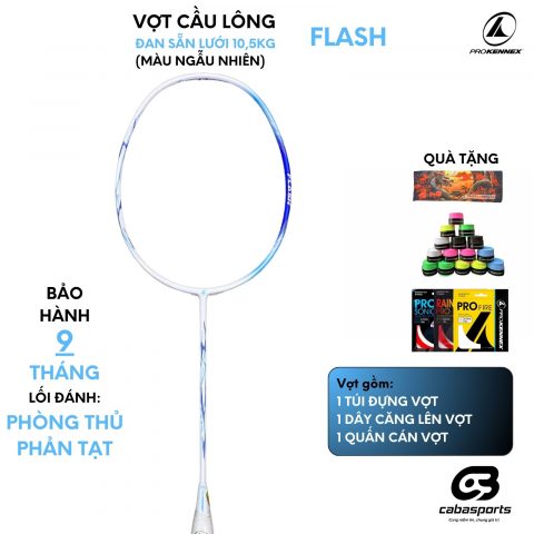 Vợt cầu lông Prokennex Flash 6U siêu nhẹ, vợt phòng thủ phản tạt căng sẵn 10.5kg chính hãng