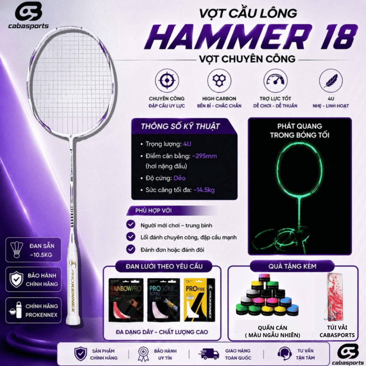 VOT CAU LONG HAMMER 18