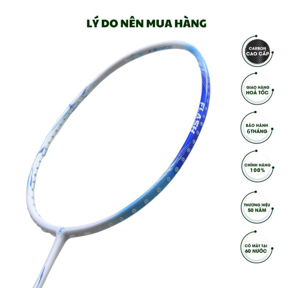 Vợt cầu lông Prokennex Flash 6U siêu nhẹ, căng sẵn 10.5kg bảo hành 9 tháng 9 prokennex flash