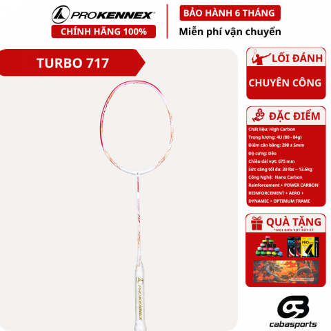 Vợt cầu lông Prokennex Turbo 717 tặng túi đựng và quấn cán vợt chính hãng