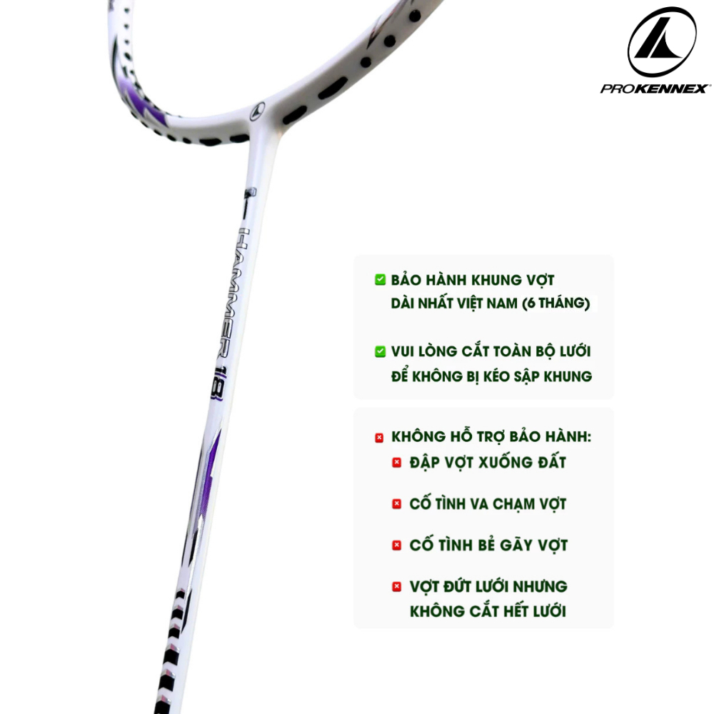 Vợt cầu lông phát sáng ProKennex Hammer 18 căng sẵn 10.5kg tặng kèm túi đựng và quấn cán vợt giá rẻ 7 vn 11134207 81ztc mom4ml26whs298 1