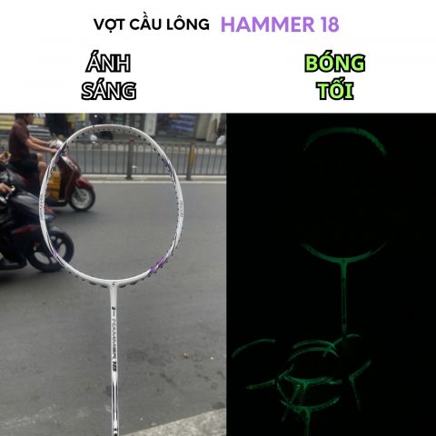 Vợt cầu lông phát sáng ProKennex Hammer 18 căng sẵn 10.5kg tặng kèm túi đựng và quấn cán vợt giá rẻ