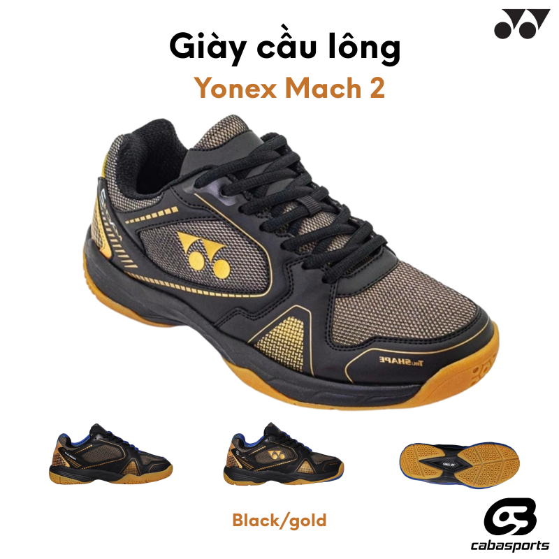 GIAY CAU LONG YONEX MACH 2 BLACK GOLD