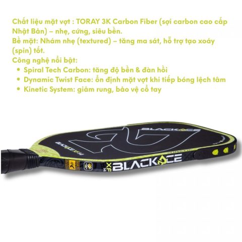 cong nghe vot Pickleball Black Ace XF 14