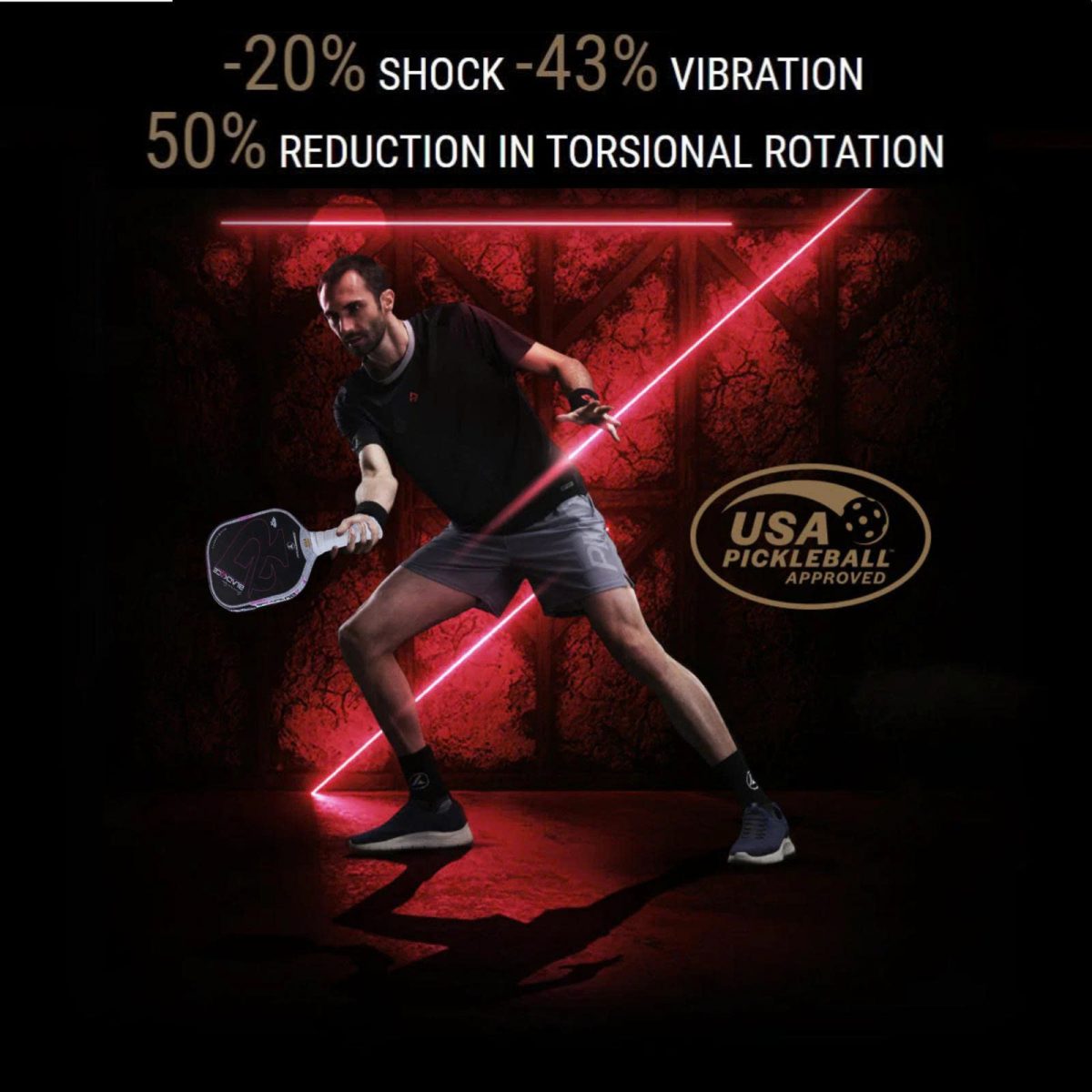 he thong kinetic pickleball black ace lg 14