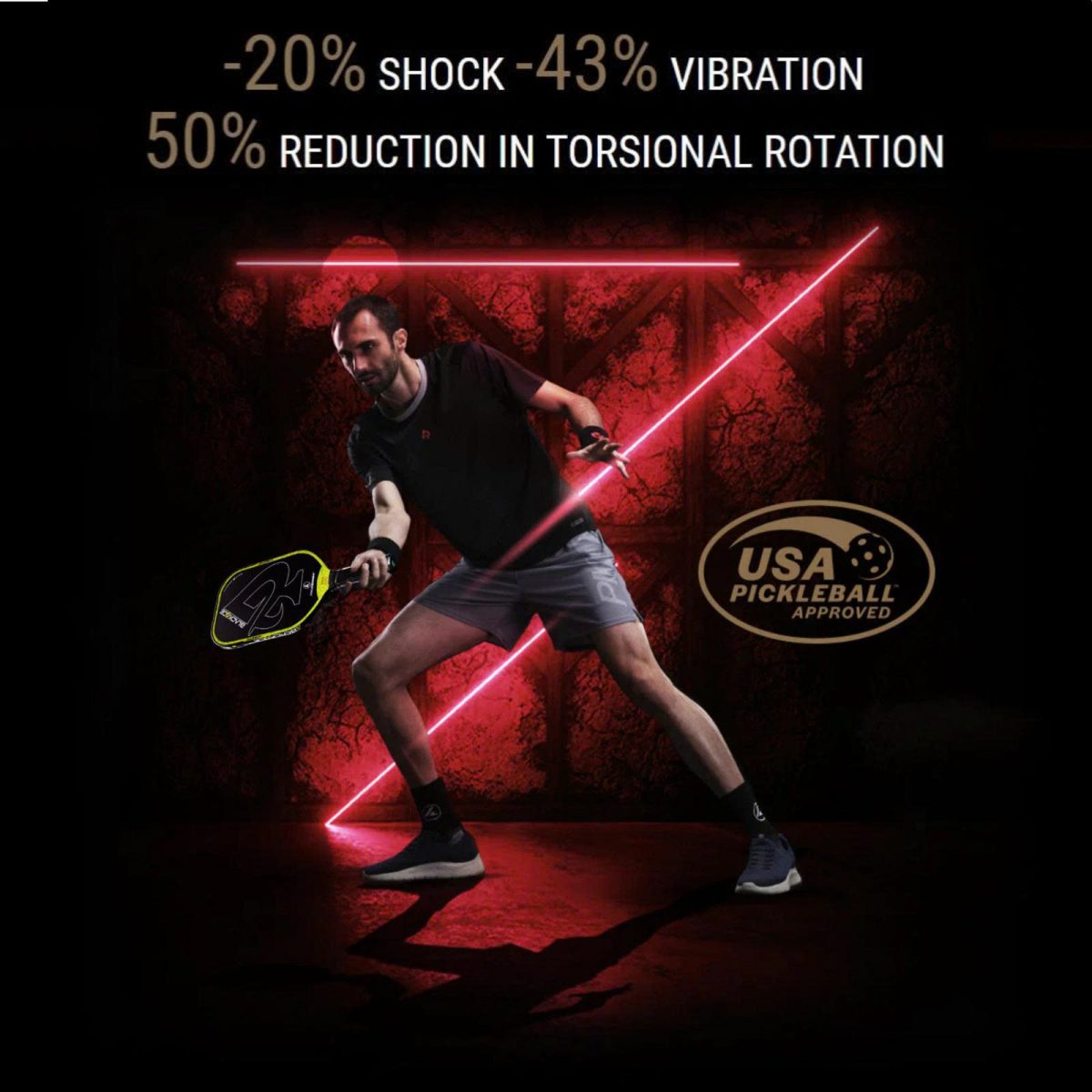 he thong kinetic vot Pickleball Black Ace XF 14