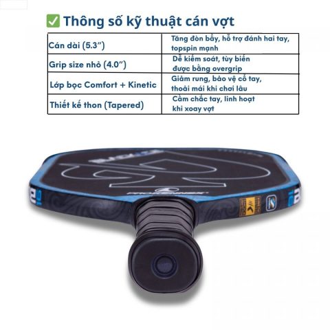 thong so ky thuat can vot pickleball black ace 16