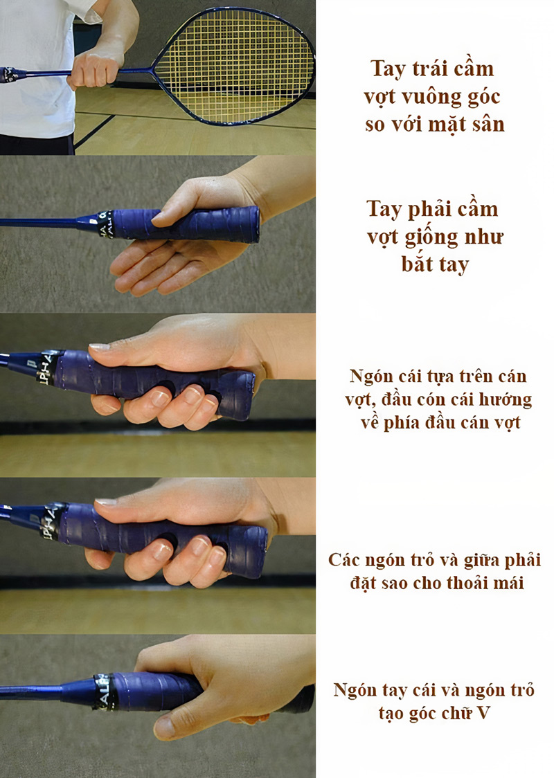 Cách cầm vợt cầu lông đúng chuẩn