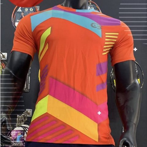 Áo Nữ Cầu Lông Cabasport Cam Hoạ Tiết – 19007