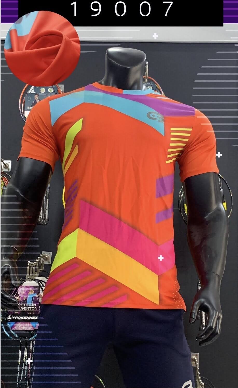 Áo Nữ Cầu Lông Cabasport Cam Hoạ Tiết - 19007 2 images