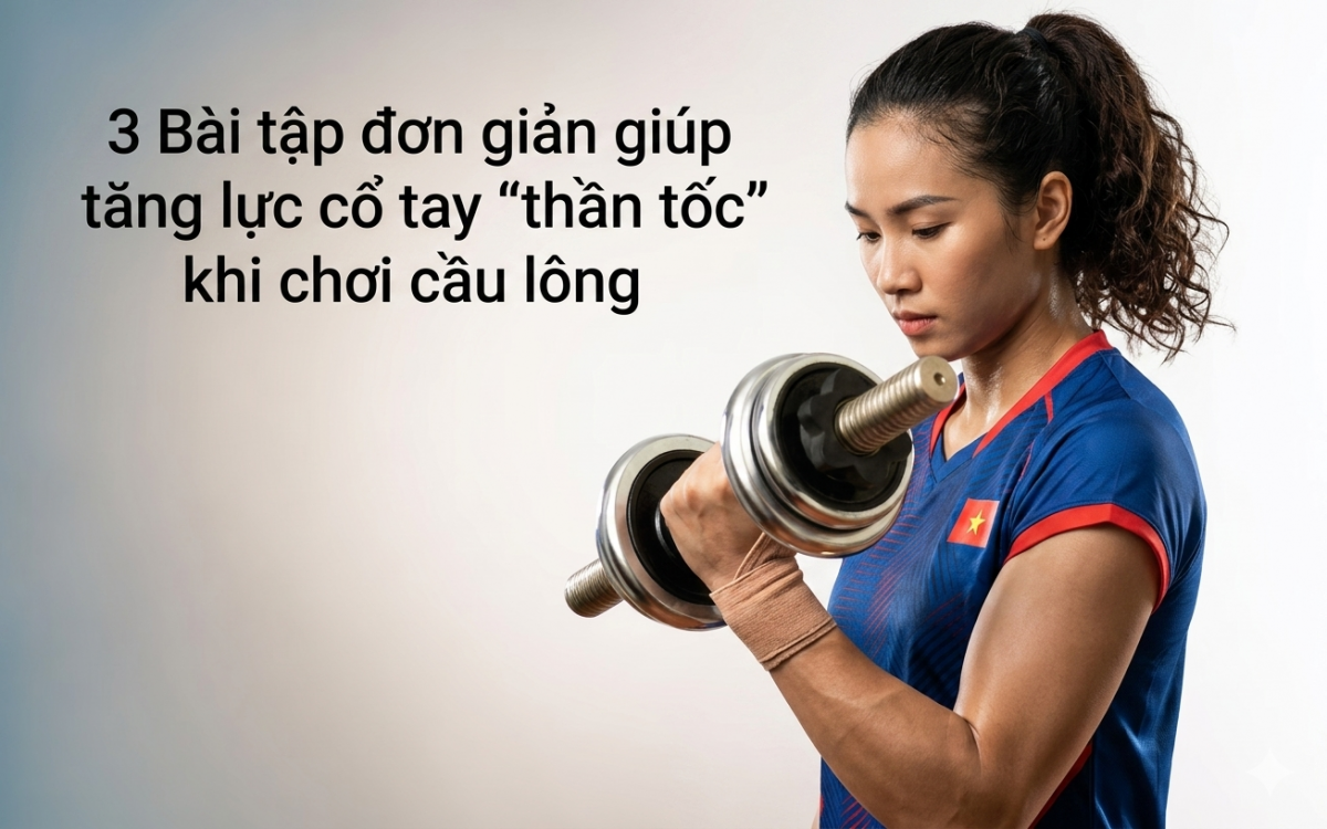 3 B&agrave;i tập đơn giản gi&uacute;p tăng lực cổ tay "thần tốc" khi chơi cầu l&ocirc;ng