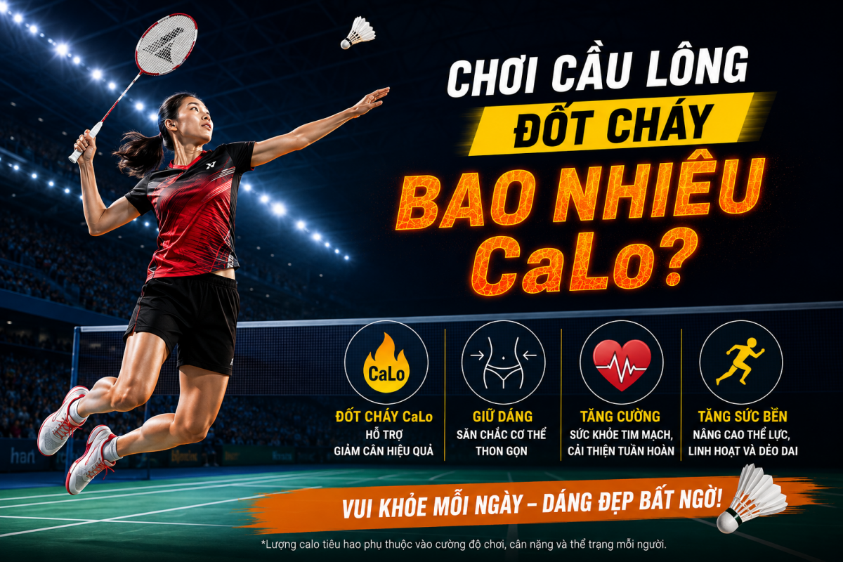 Chơi cầu lông đốt cháy bao nhiêu calo? Lợi ích giảm cân và giữ dáng bất ngờ