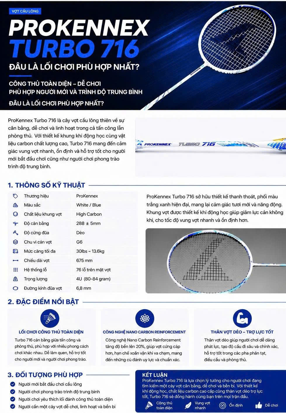 Prokennex Turbo 716: Đâu Là Lối Chơi Phù Hợp Nhất? Phân Tích Chuyên Sâu Từ Chuyên Gia Cầu Lông