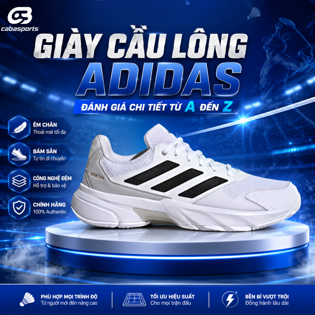 Giày Cầu Lông Adidas Có Tốt Không? Đánh Giá Chi Tiết Từ A-Z