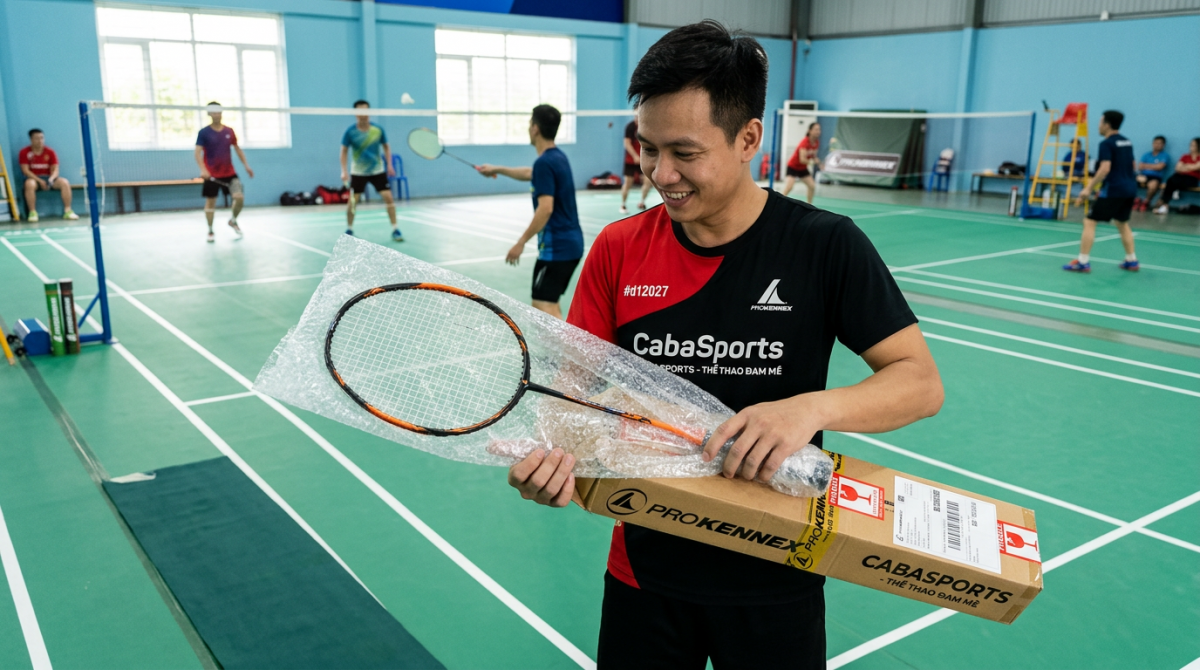 Video cận cảnh quy tr&igrave;nh đ&oacute;ng g&oacute;i vợt ProKennex tại CabaSports trước khi gửi đi - Người mua cần lưu &yacute; g&igrave; khi nhận vợt Pr