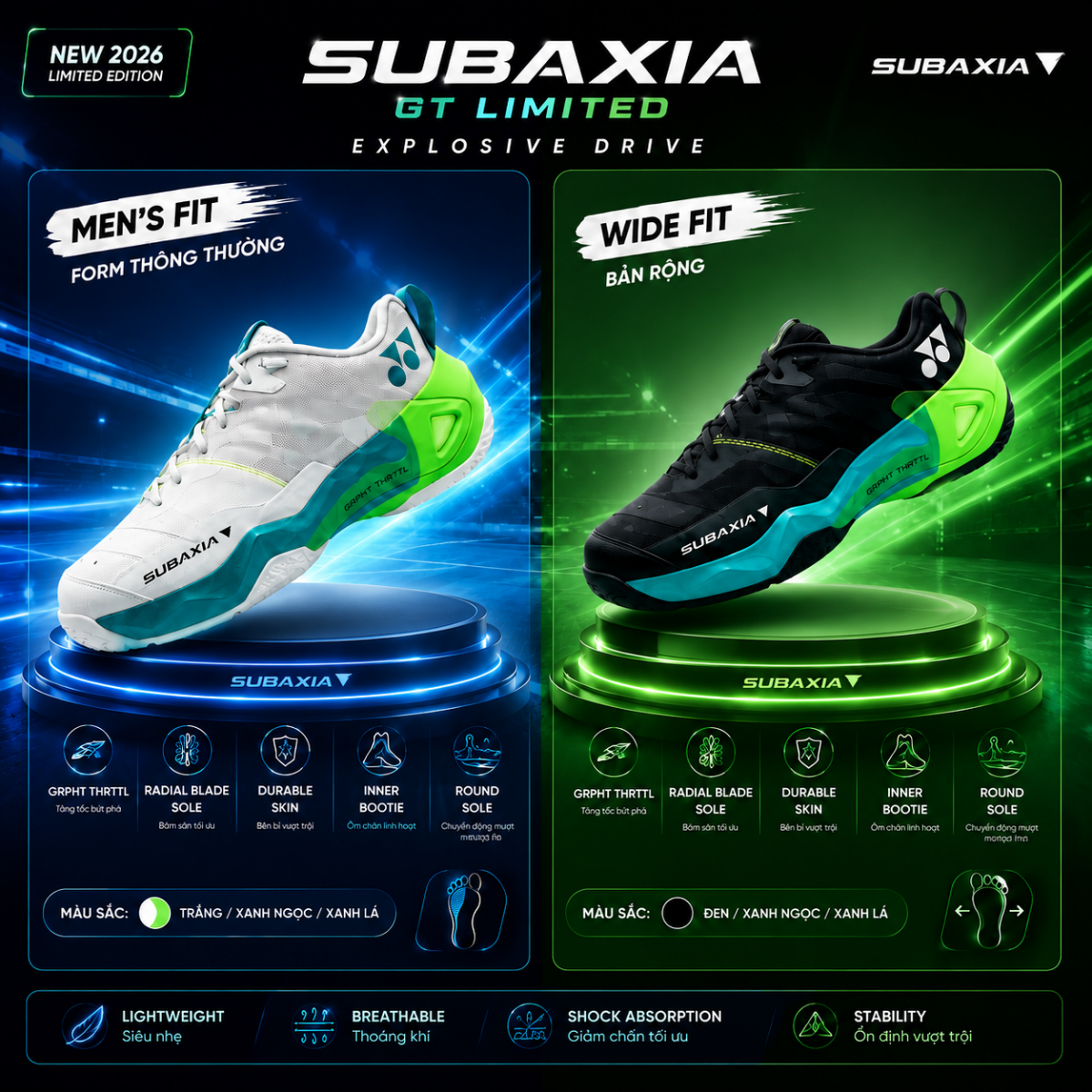 GIÀY CẦU LÔNG SUBAXIA GT LIMITED CHÍNH HÃNG 2 subaxia gt limited 1