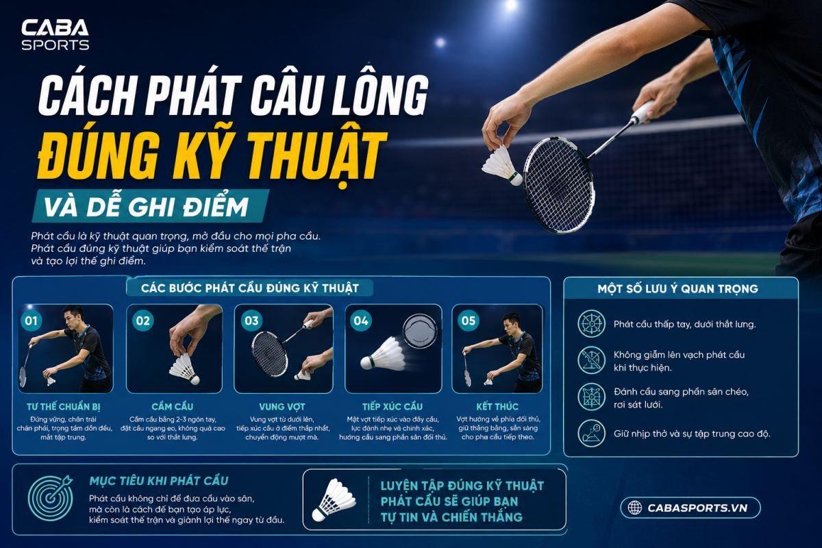Cách Phát Cầu Lông Đúng Kỹ Thuật Và Dễ Ghi Điểm